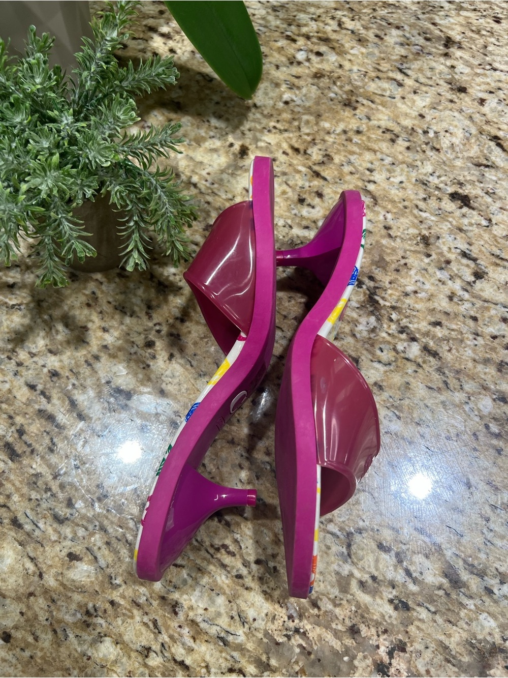 Coach Scribble Signature Pink Jelly Kitten Heel Slide Sandals 10M - Picture 7 of 11